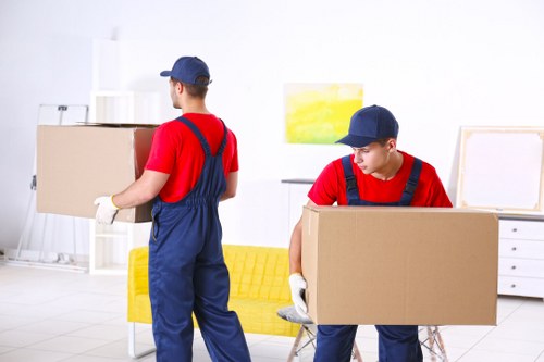 Student moving boxes in Stjohnswood residential street