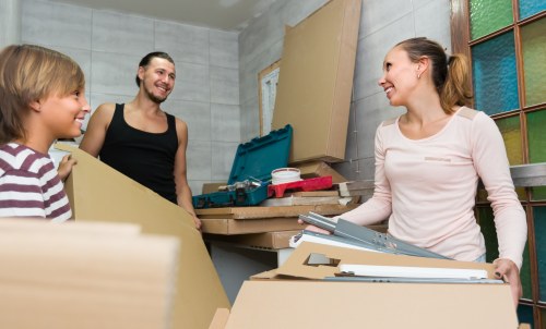 Office removals planning in Stjohnswood with packed boxes and desks