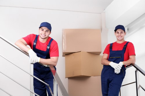 Boxes and wrapped furniture arranged for St John’s Wood removals service