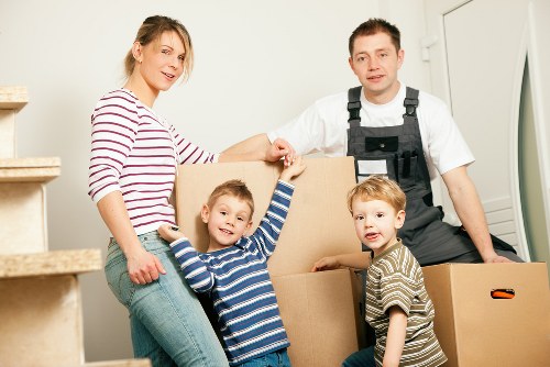Packed commercial boxes ready for moving day
