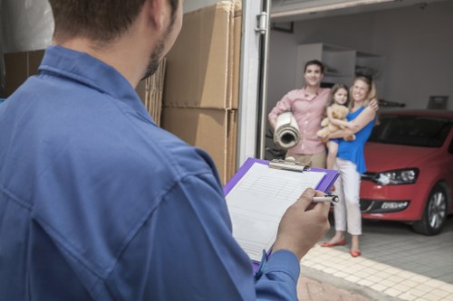 Professional mover loading items for a Stjohnswood relocation