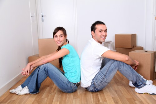 Student packing boxes for a move in Stjohnswood